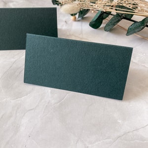 Noms de lieu de mariage vert foncé pliés vierges, mariages bricolage, lot de 10 cartes, décor de table de marque-place, cartes de lieu de mariage, décor de poule
