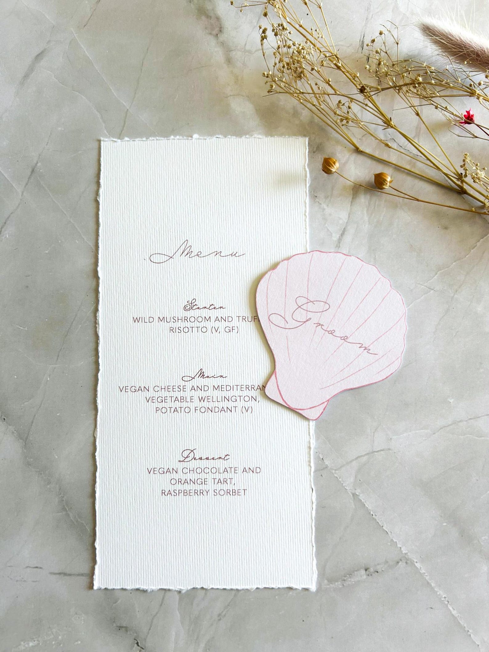 Blush Pink Shell Place Cards: Beach Wedding Decor - Etsy