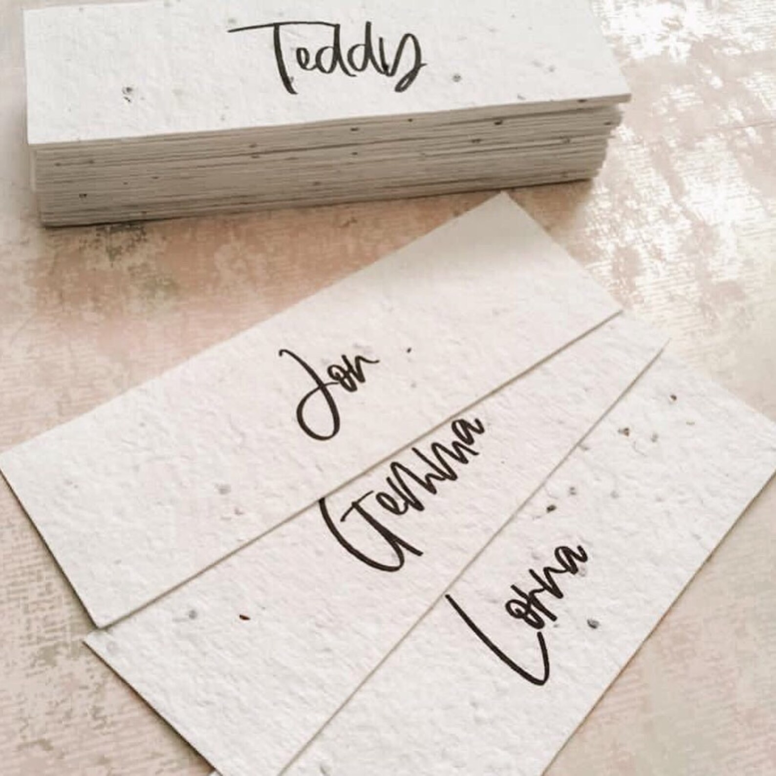 Seeded Paper Place Names Wedding Decor Wedding Place Cards Etsy UK