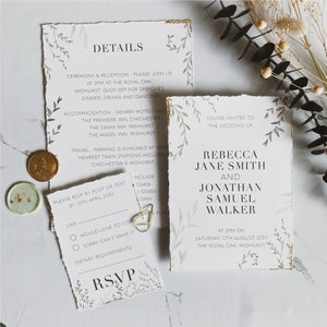 Gold Leaf Greenery Wedding Invitation: Tuscan Botanical Invite