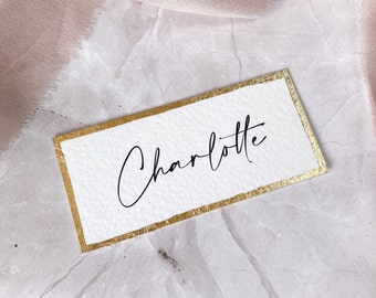 Gold leaf Place names, modern wedding decor, pink and white table decoration, blush pink wedding, baby shower place cards