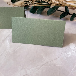 Noms de lieu de mariage verts pliés vierges, mariages bricolage, lot de 10 cartes, cadre de table de marque-place, cartes de lieu de mariage, décor de poule