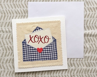 Embroidered Love Letter Card | Blank Birthday Card | Blank Greeting Card | Snail Mail Card