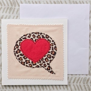 Mini Leopard Print Note Card | 4 x 4 | de carte de 4 pouces Carte de vœux du cœur
