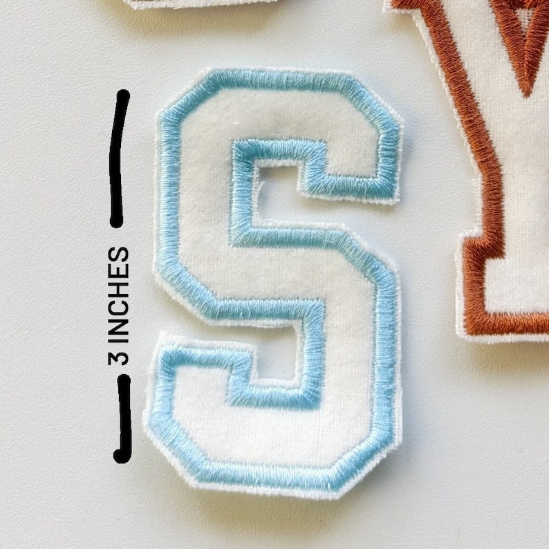 Custom Alphabet Patch Iron on Letters Numbers Cream Etsy