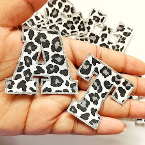 Letras termoadhesivas personalizadas, Números termoadhesivos, Tela termoadhesiva, Parche de estampado de leopardo, Parche termoadhesivo, Manualidades DIY, Parche termoadhesivo personalizado