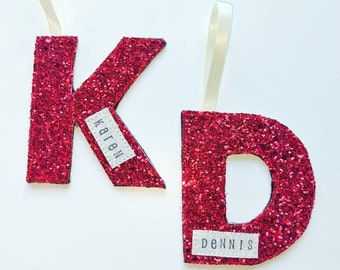 Custom Glitter Initial Hanging Decoration