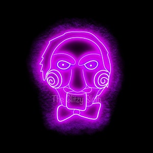 Neon Horror Character PNG Saw