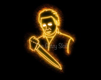 Neon Horror Character PNG Michael