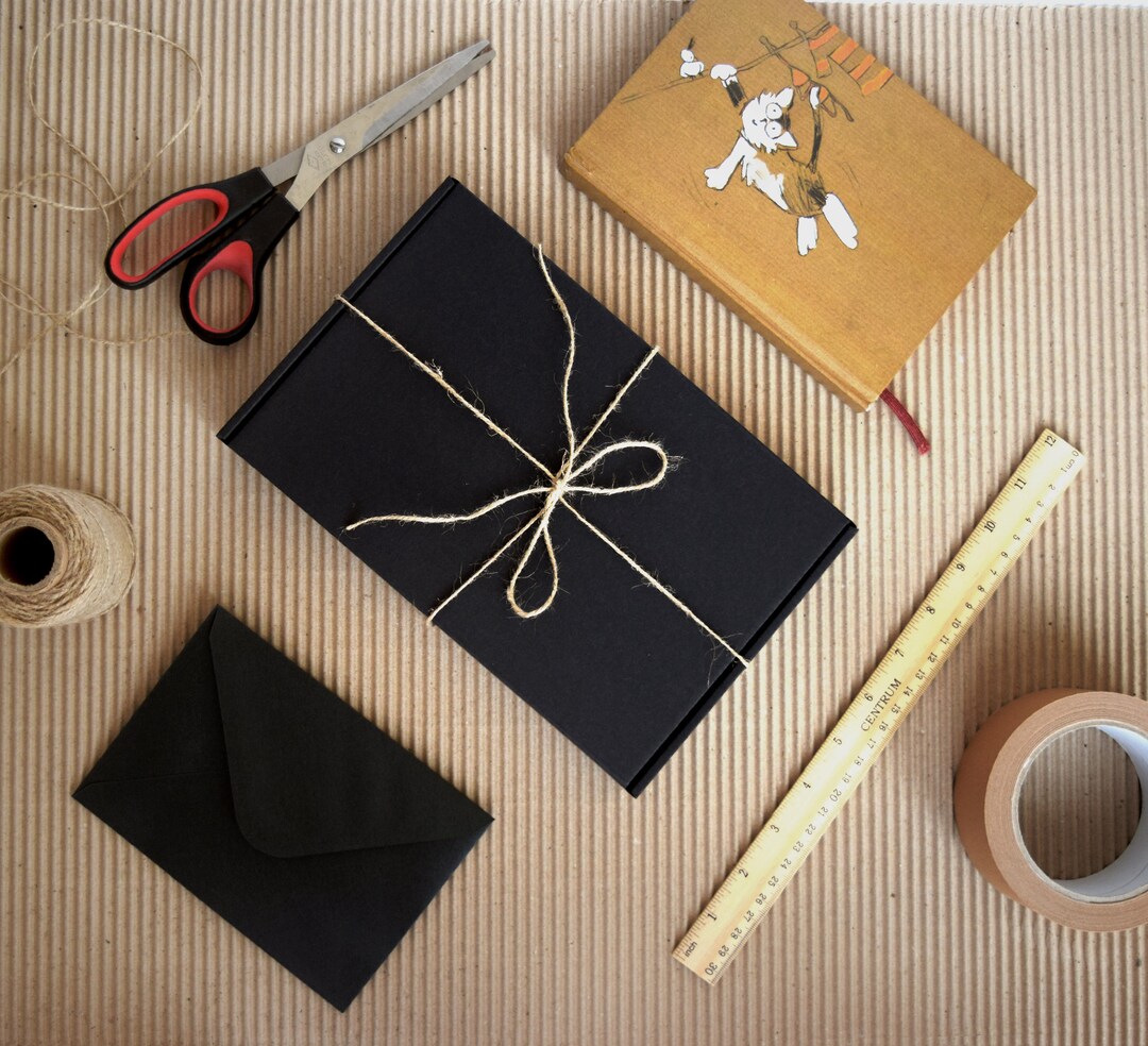 Black Cardboard Packaging Boxes Matte Black Shipping Box Etsy