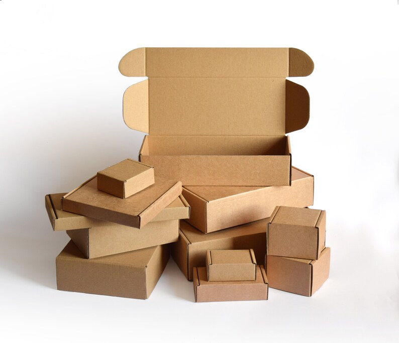 50 Small Corrugated Cardboard Mailer Boxes Bulk Kraft Product Etsy