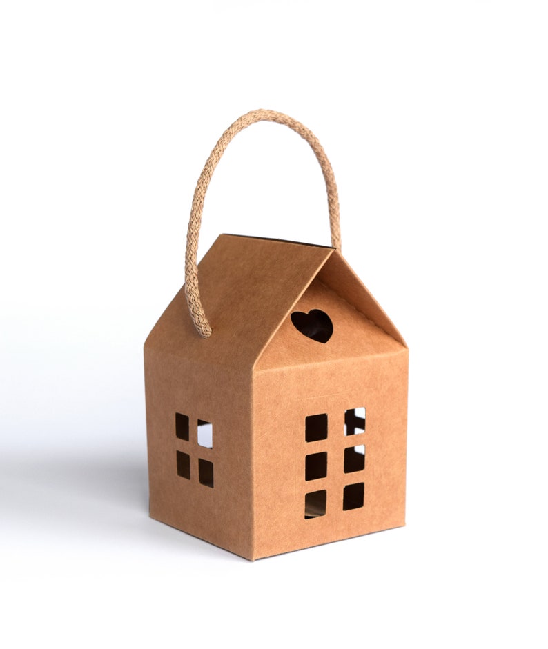 80 White Wedding Favor Box Cardboard House Shaped Candy Box Etsy