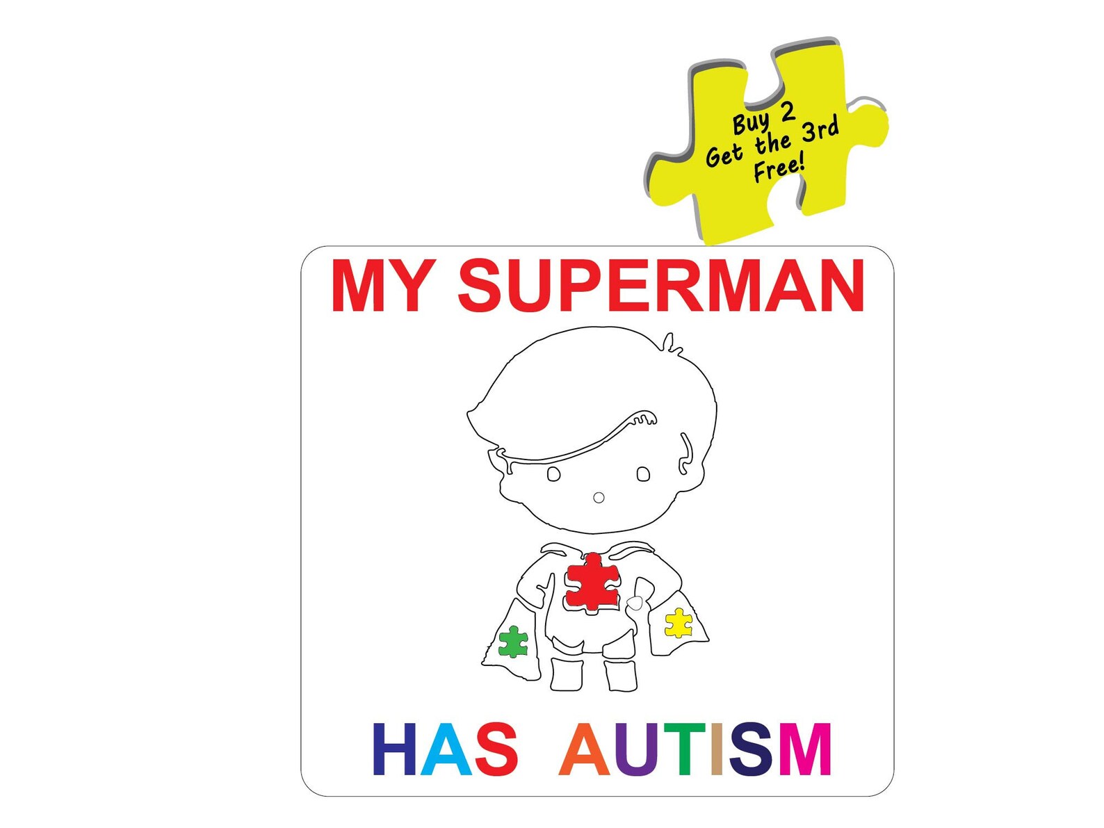 Autism My Superman Has Autism We Support Autism Decal Sticker | Etsy