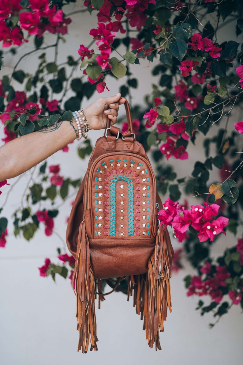 Handmade Leather Backpack Brown 