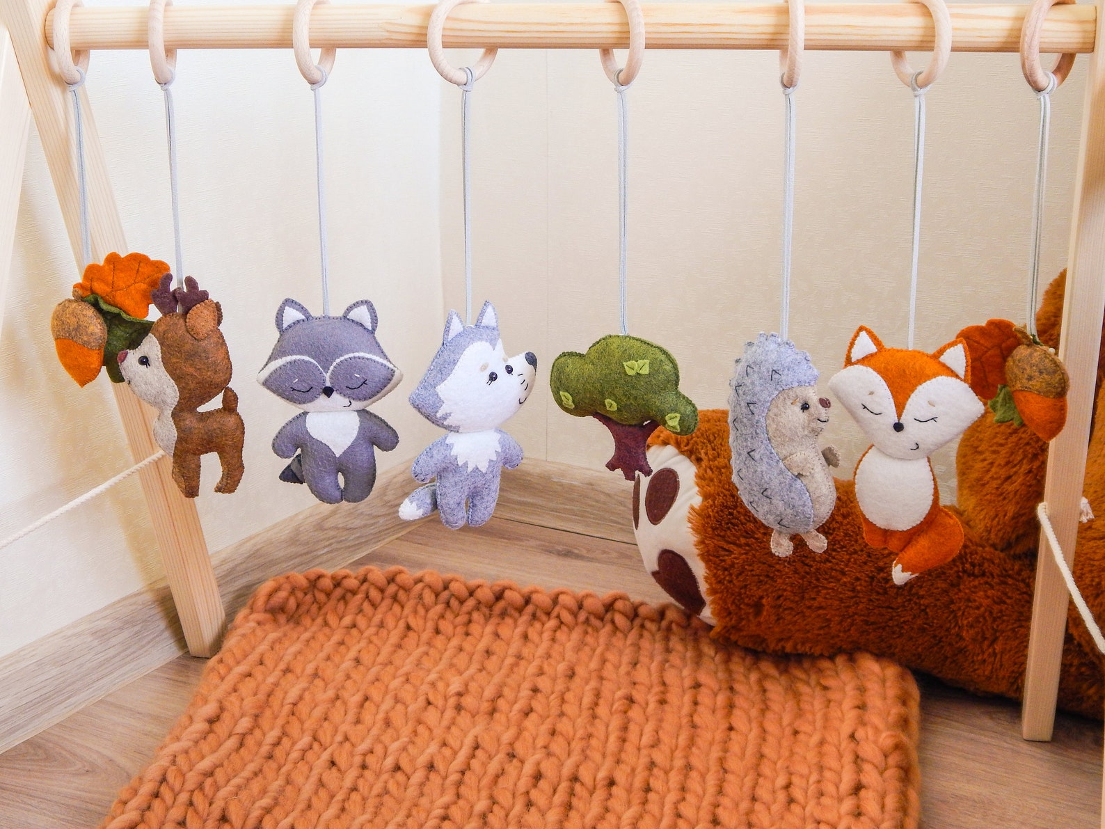 Baby Play Gym Set of Woodland Toys Montessori Gym Toys Fox and Etsy
