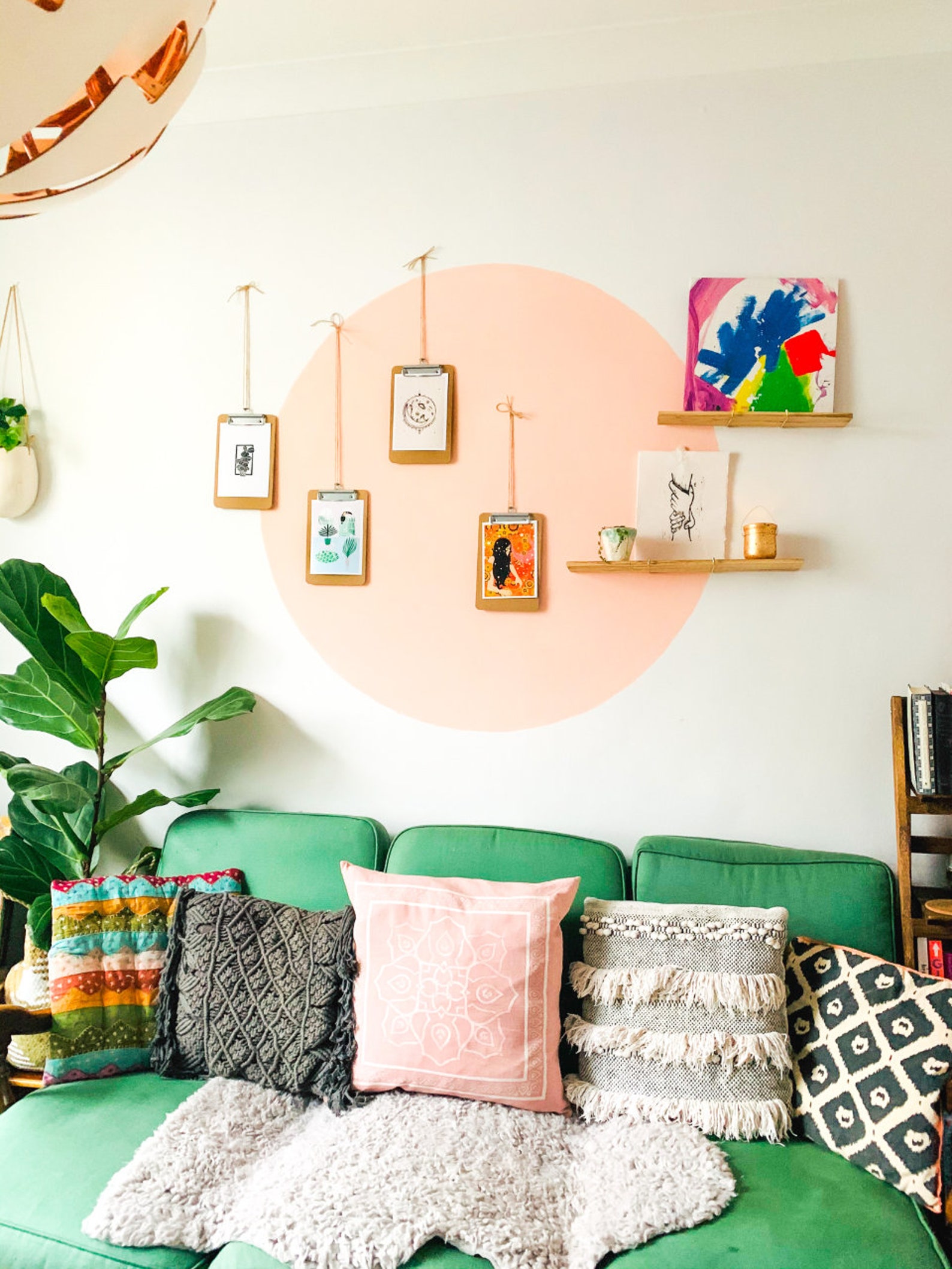 Circle Wall Decal Geometric Wall Art Abstract Wall Decor Etsy