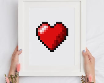 ドレクセルヘリテージ　バード　アート　額絵 ゼルダの伝説 ハート レトロ ピクセル アート ダウンロード可能な