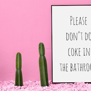 Please Don&#39;t Do Coke In The Bathroom Downloadable Printable Art Print
