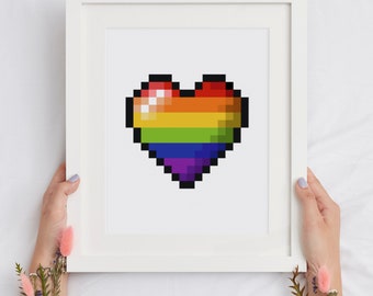 Die Legende von Zelda stolz Flagge Herz Retro Pixel Kunst digital herunterladbare Kunstdruck