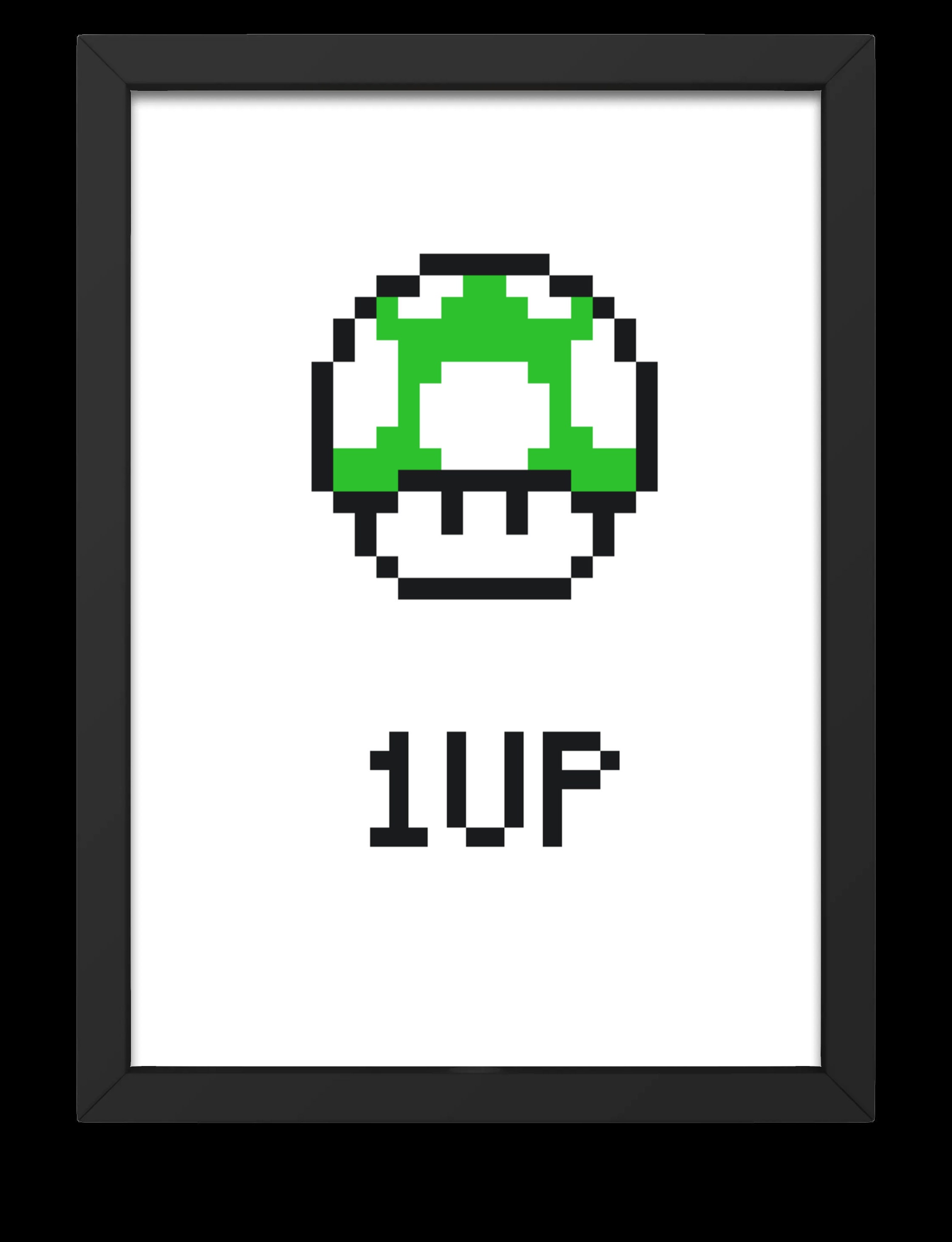 Super Mario Bros 1up Mushroom Retro Pixel Art Downloadable Art