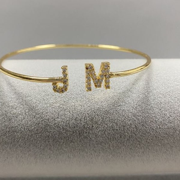 Letter Bangle Etsy