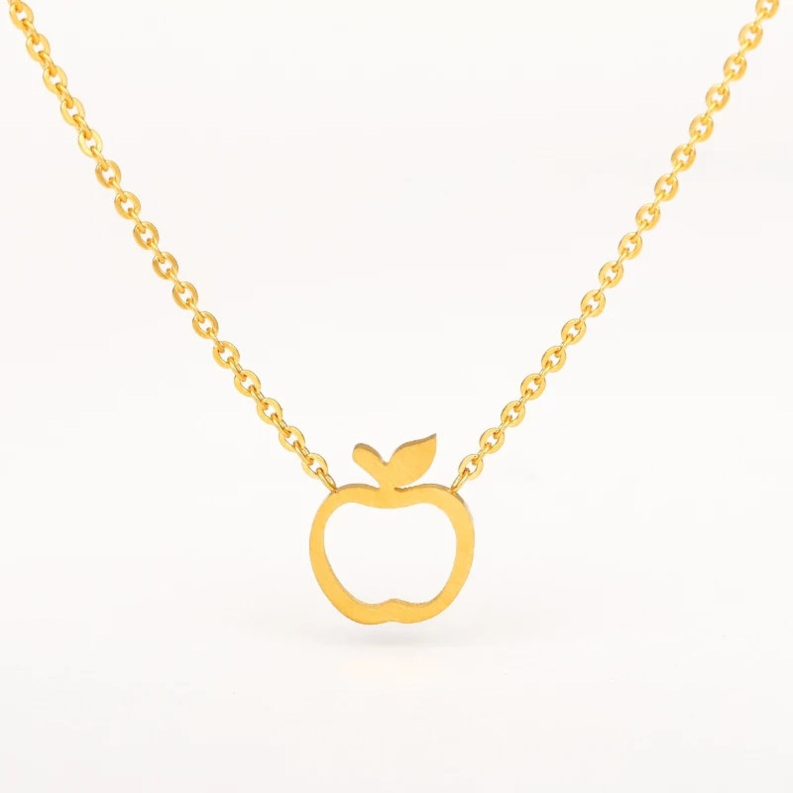 18K/Apple Necklace Pendant/Custom Name Necklace/Pendant Etsy