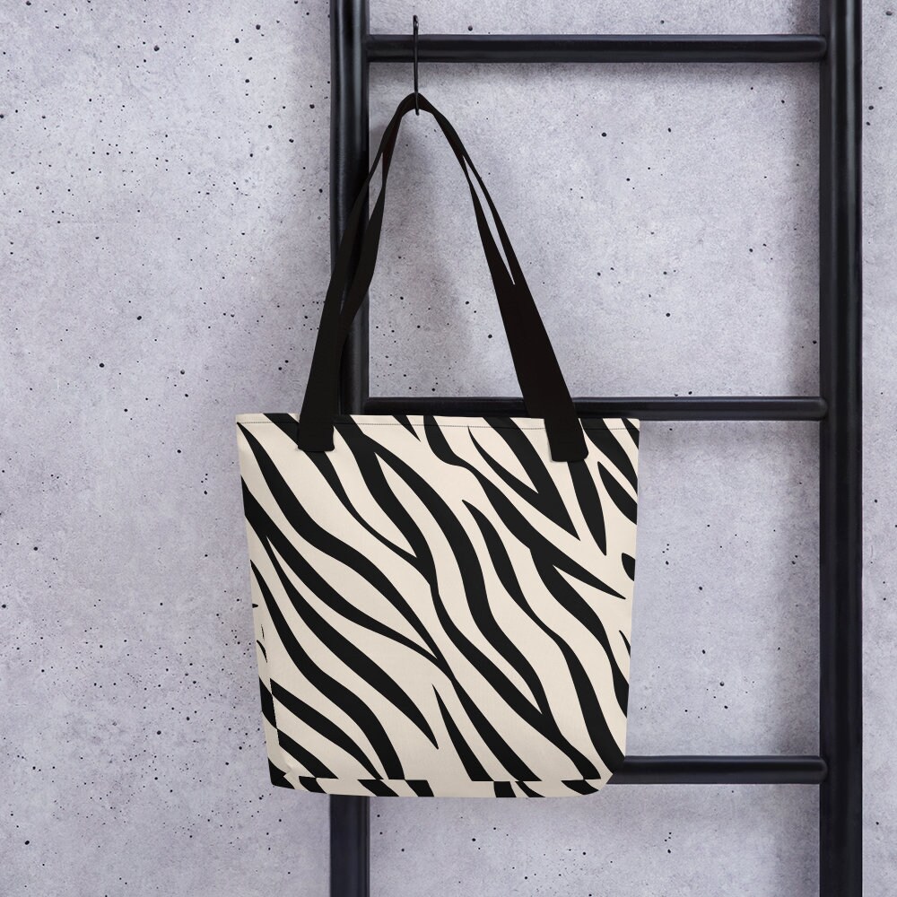 Zebra Print Plastic Shopping Bags - Small
