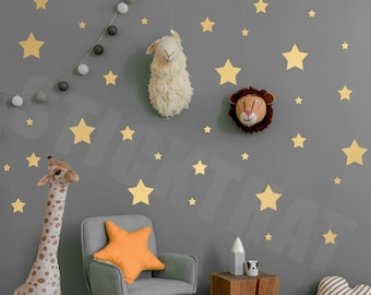 Mixed Size Star Wall Decals: Nursery Decor, Vinyl Art