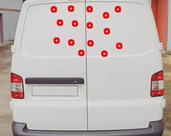 15x poppies Lest We Forget  Remembrance Day Window Car Van Decal Wall Sticker Art Vinyl