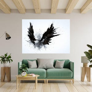 Wall Sticker Abstract Angel Wings Window Home Decor Decal Living Room Bedroom Art Vinyl Easy To Apply Peel and Stick