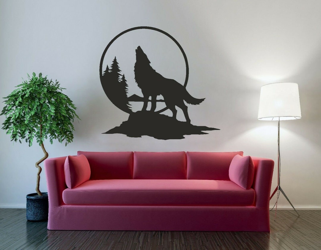 Wall Sticker Wolf Window Home Decor Decal Living Room Bedroom Art Vinyl ...