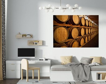 Wall Sticker Wine Barrel Window Home Decor Decal Living Room Bedroom Art Vinyl Easy To Apply Peel and Stick