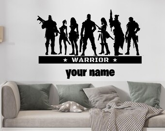 Wall Sticker Personalised Warrior Window Home Decor Bedroom Game Room Kids Decal Art Vinyl