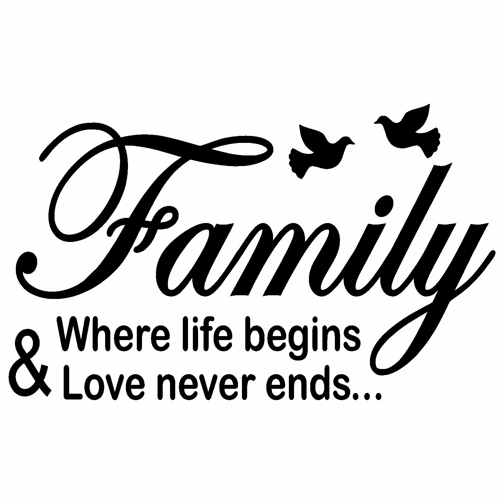 Family Where Life Begins Love Never Ends Wall Stickers M Etsy