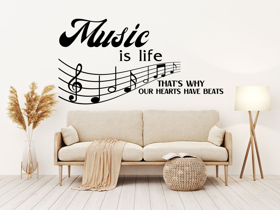 Music is Life Wall Art Decals Removable Home Decor Sticker Etsy UK