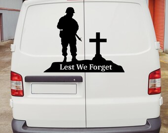 Lest We Forget Soldier Remembrance Day Window Car Van Decal Wall Sticker Art Vinyl