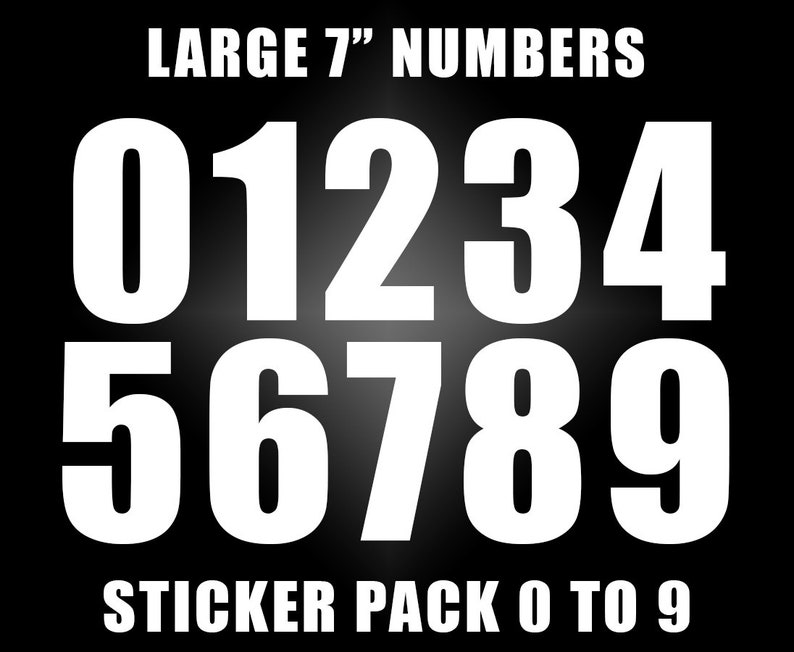 Large Number Stickers - 10 Pack for Wheelie Bin Door House Cabin ...