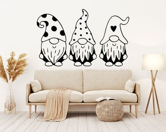 Wall Sticker Gnomes Window Home Decor Decal Living Room Bedroom Art Vinyl