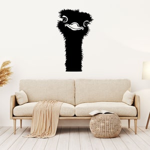 Wall Art Sticker Ostrich funny Animal Home Decal Living Room Bedroom vinyl Animal D