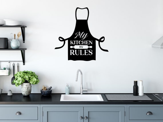 My Kitchen My Rules Apron Kitchen Wall Stickers Removable Home