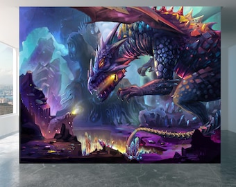 Wall Mural Dragon Home Decor Decal Living Room Bedroom Art Vinyl Easy To Apply Peel and Stick