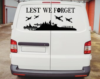 Lest We Forget Soldier Ships Remembrance Day Window Car Van Decal Wall Sticker Art Vinyl