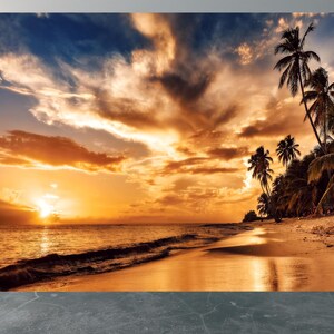 Wall Mural Sunset Beach Home Decor Decal Living Room Bedroom Art Vinyl Easy To Apply Peel and Stick