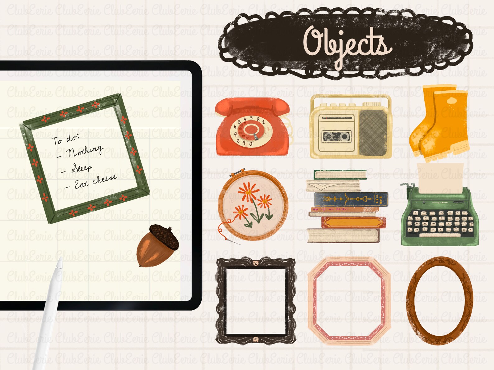Cottagecore Sticker Pack | Digital Planner Stickers | iPad Sticker ...