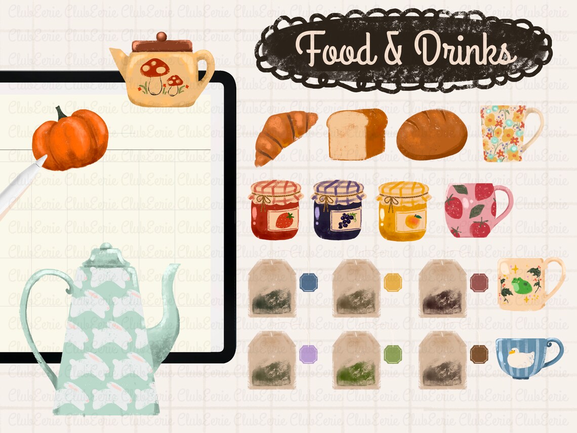 Cottagecore Sticker Pack | Digital Planner Stickers | iPad Sticker ...
