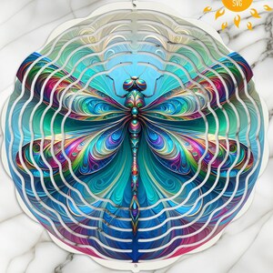 Molinillo de viento de libélula PNG, diseños de sublimación coloridos, arte de jardín con molinillo de viento DIY, plantilla de molinillo de viento digital, adornos de posavasos redondos