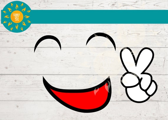 Download Cartoon Smile Face Svg Peace Sign Emoji Smiley Face Stencil Etsy