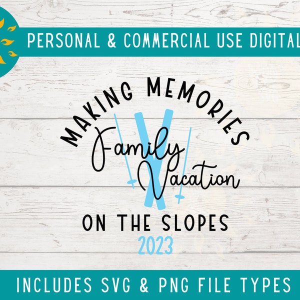 Erinnerungen an die Piste SVG, Familienurlaub 2023 SVG, passendes Familien-T-Shirt-Design für Skiausflug PNG