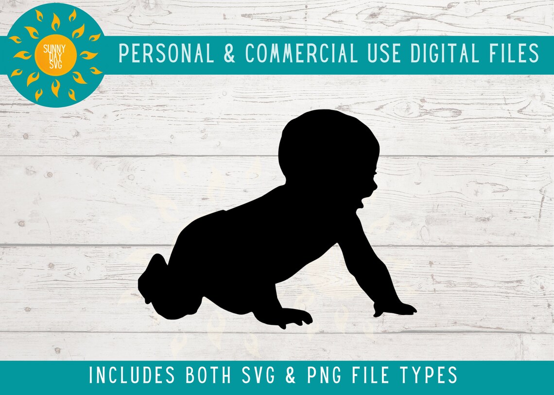 CRAWLING BABY SVG Baby Silhouette Png Clipart Toddler Child Etsy