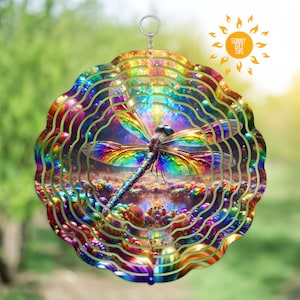 Molinillo de viento de libélula PNG, diseños de sublimación coloridos, arte de jardín con molinillo de viento DIY, plantilla de molinillo de viento digital, adornos de posavasos redondos